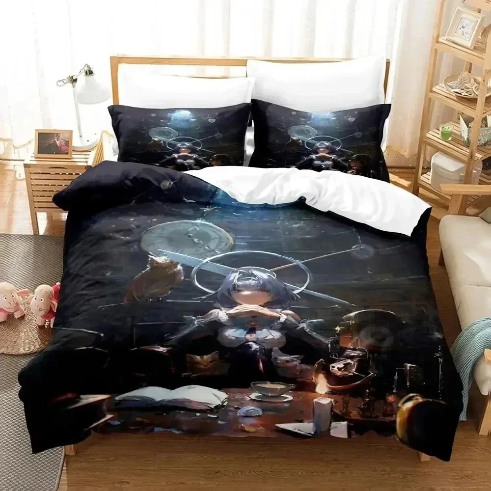 

Luxury New 3D Print Anime Ouro Kronii Bedding Set Duvet Cover Bed Set Quilt Cover Pillowcase king Queen Size Boys Adult