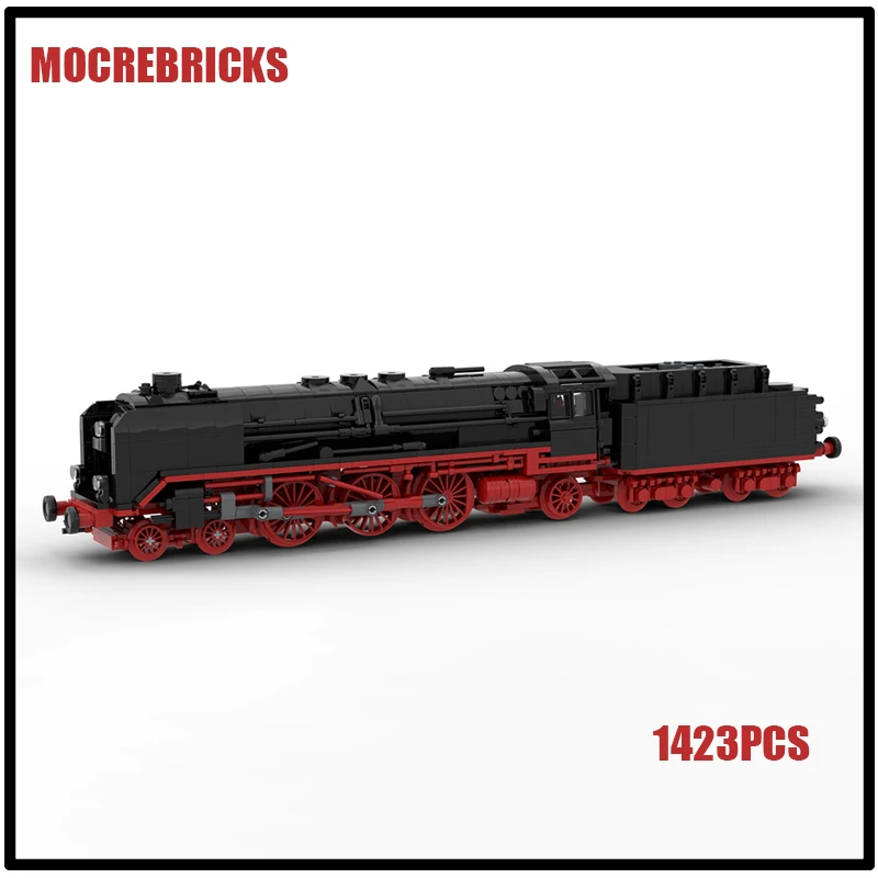 German Passenger Express Railway Train DRG BR 01 Steam Locomotive MOC Building Blocks Assembly Model Kid's DIY Bricks Toys Gifts