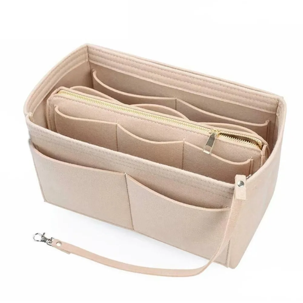 

Lightweight Handbag Insert Felt Cosmetic Organizer Toiletry Container Fashionable Multifunctional Storage Pouch Toiletry Storage
