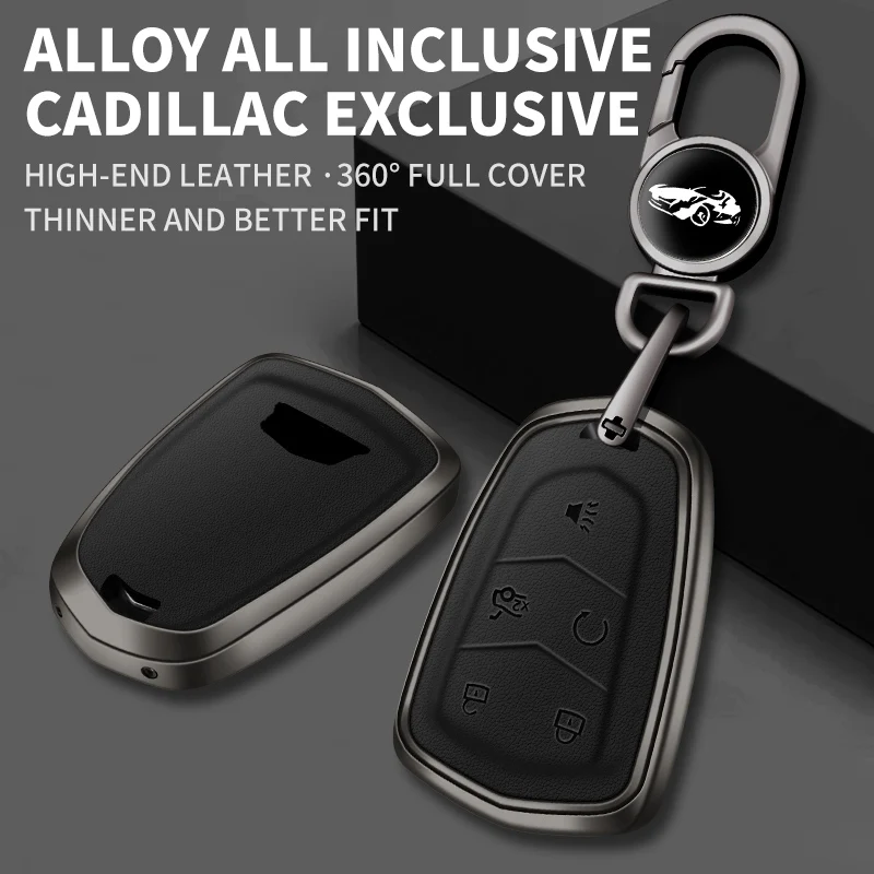 Zinc Alloy+Leathe Car Key Case Cover Shell Protector For Cadillac ATS-L XTS XT5 CTS CT6 ATS 28T SRX Escalade 2015 Accessories