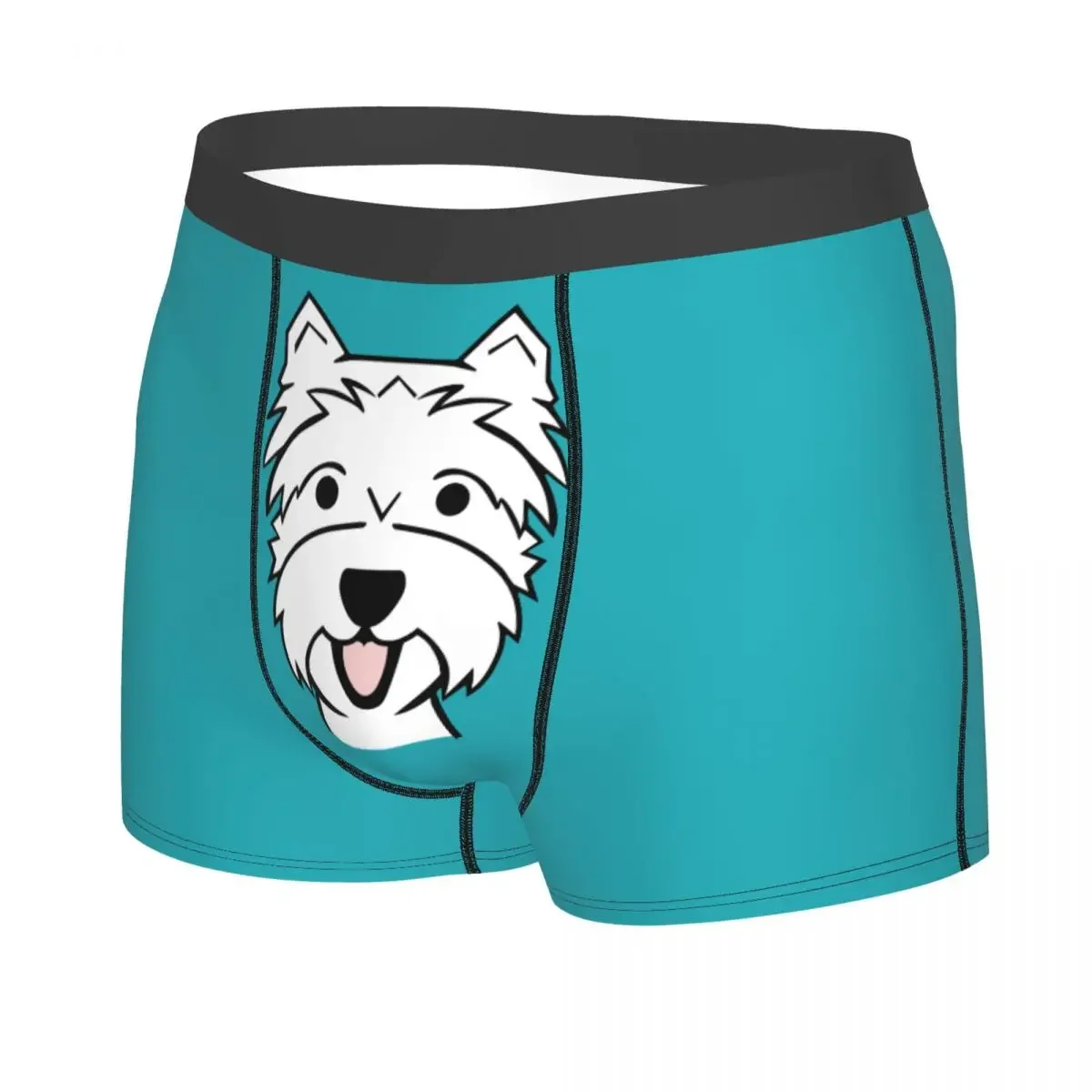 West Highland Terrier Underwear Men Printed Customized Westie Dog Boxer Briefs Shorts Panties Soft Underpants