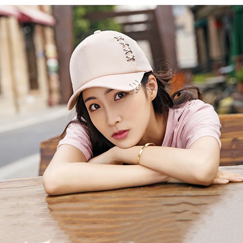 رائجة البيع للجنسين Y2K قبعة الصلبة عادي قبعة بيسبول Outstreet المرأة عبر المعادن الديكور قبعة الإناث العصرية قبعة #6