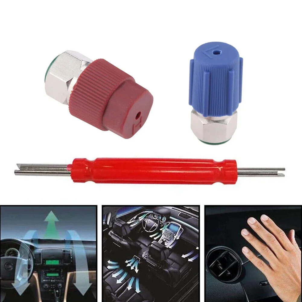 Adattatore Retrofit Kit di conversione aria condizionata da R12 a R134a con strumento di rimozione 1x 1/4 SAE Collegamento ad alta pressione per R134