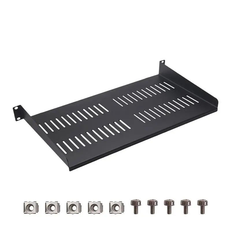 T21C 2X 1U Server Rack Mount Shelf Vented Cantilever Tray For 19Inch Network Equipment Rack & Cabinet