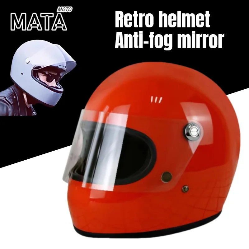 Retro Motorcycle Full Helmet Electric Bike Samurai Lens Small Helmet DOT Certification Retro FRP Helmet Cascos Para Motos