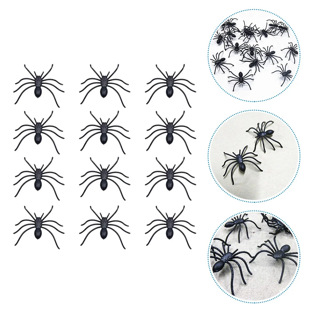 

30 Pcs Fake Snakes Soft Spider Toy Ghost Plastic Joking Toys Black Halloween Decorations