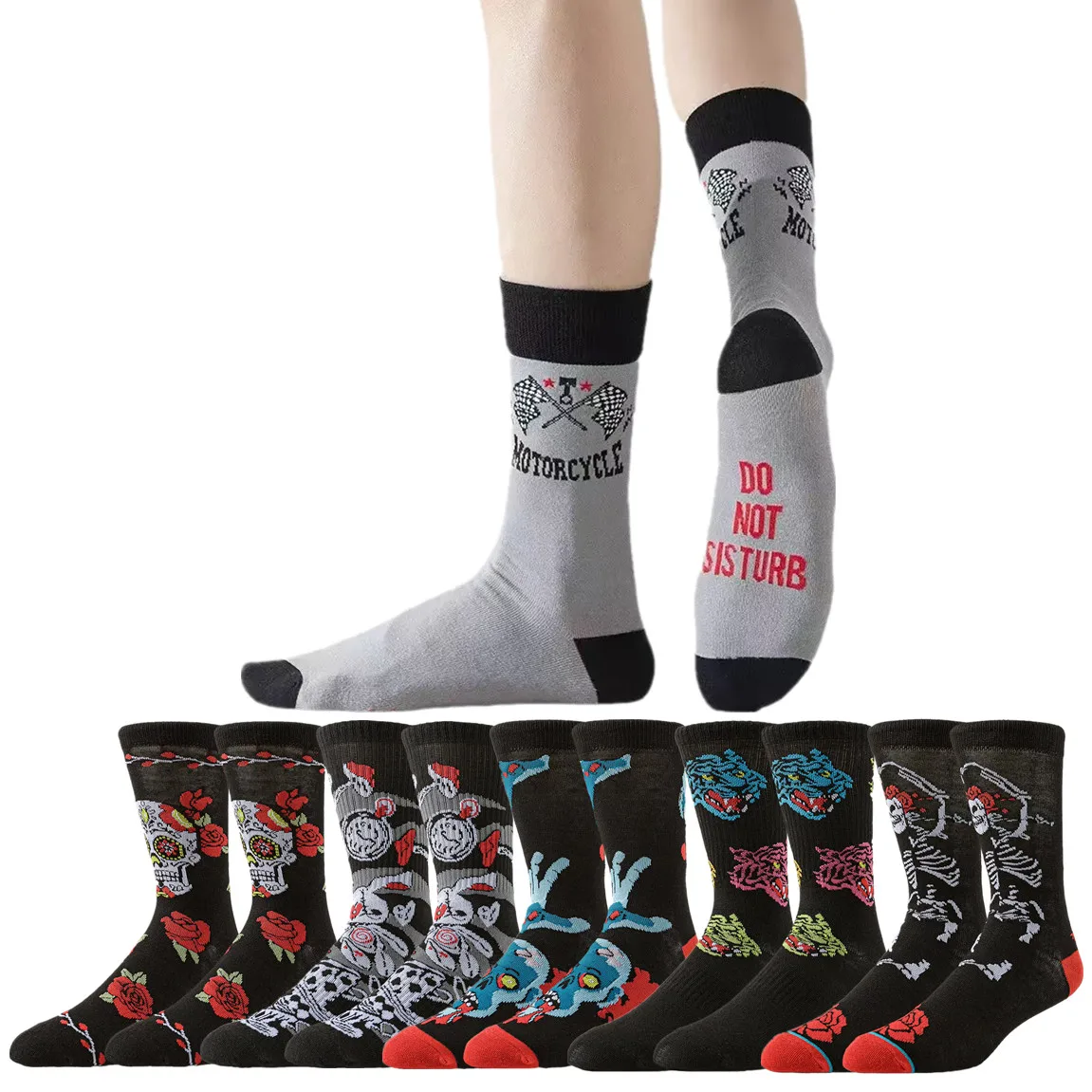 

Мужчины Женщины Череп Трубка Носки Счастливые Носки Уличная Мода Дизайнер Хип-Хоп Забавные Новинки Платье Носки Теплые Комфортные Зимняя Повседневная Одежда