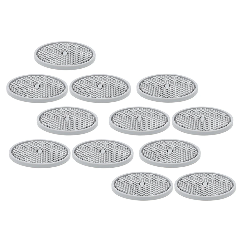 

12pcs Round Silicone Coasters Heat Resistant Drink Coaster Set Cup Bowl Mat Insulation Protective Tableware for Home Kitchen