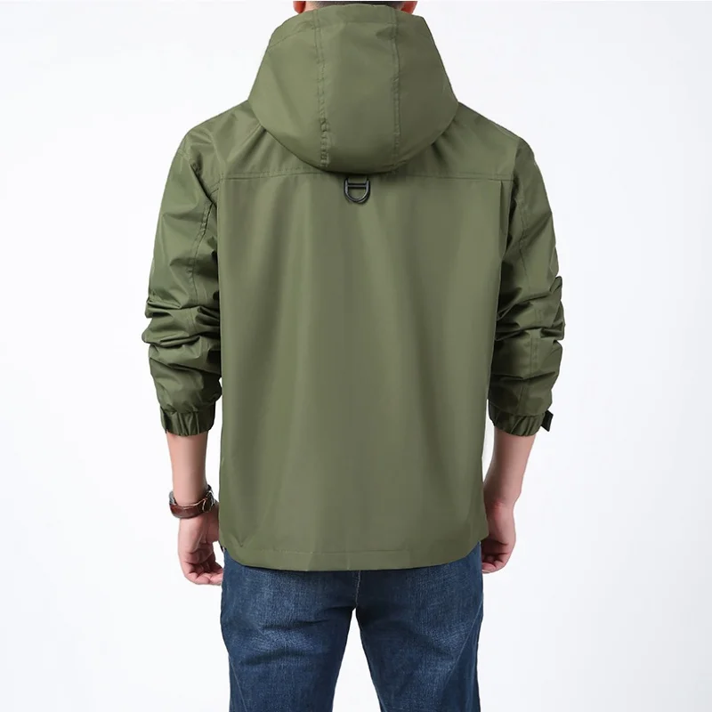 Men's Casual Loose Hooded Jacket Spring Autumn 2025 Outdoor Workwear Windbreaker New Collection