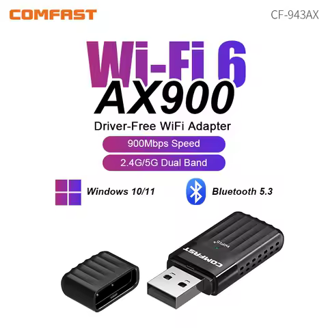 COMFAST Bluetooth 5.3 WiFi 6 Dongle AX900 USB WiFi Adapter Driver Free 2.4GHz&amp;5.8GHz Wireless Receiver For PC/Laptop Win10/11