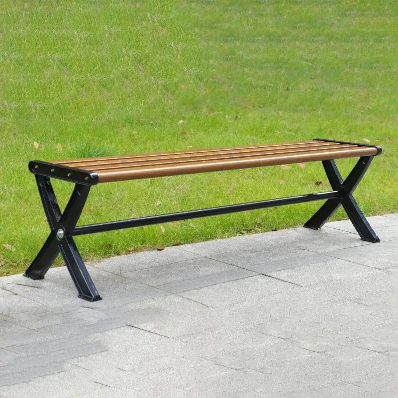 Modern Park Bench Waterproof Anti-Corrosion Low-Maintenance Public Seating Durable Outdoor Bench for Urban Outdoor Gardens