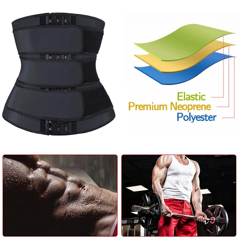 Waist Trainer Corset for Men Workout Sauna Sweat Belly Trimmer Belt Sports Compression Body Shaper Girdle Fitness Weight Loss