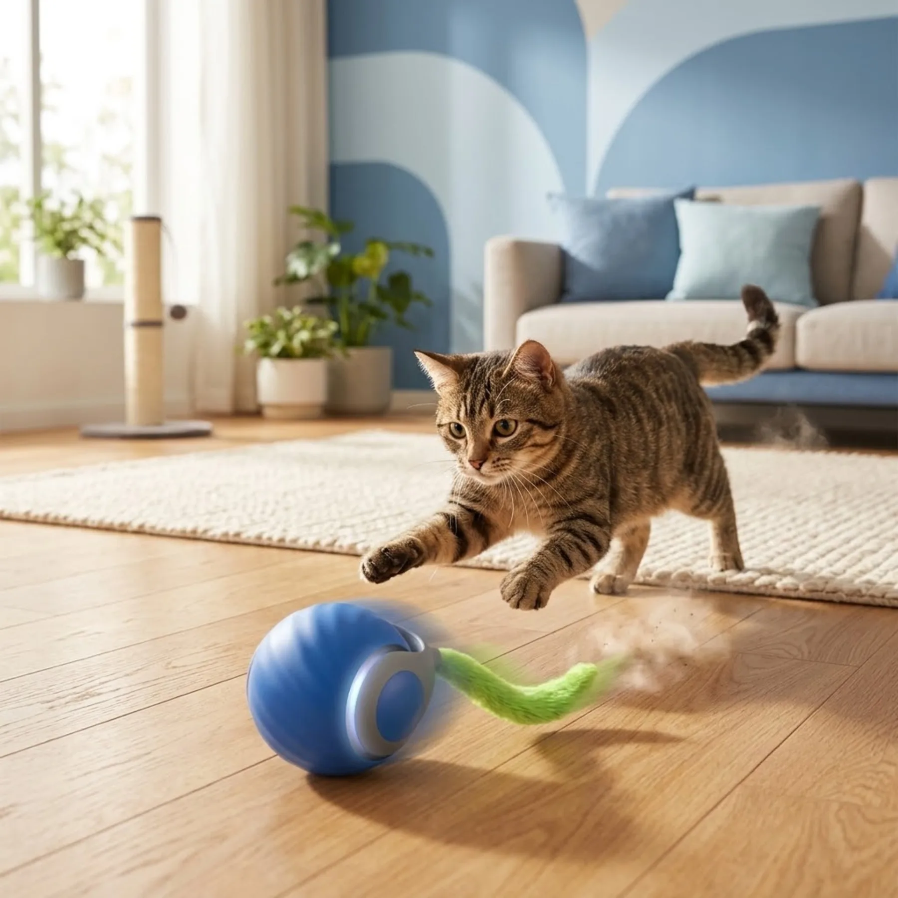 2026 Upgraded V3.0 Automatic Interactive Cat Toys, Smart Electronic Roller Ball Chase Toys for Indoor Cats