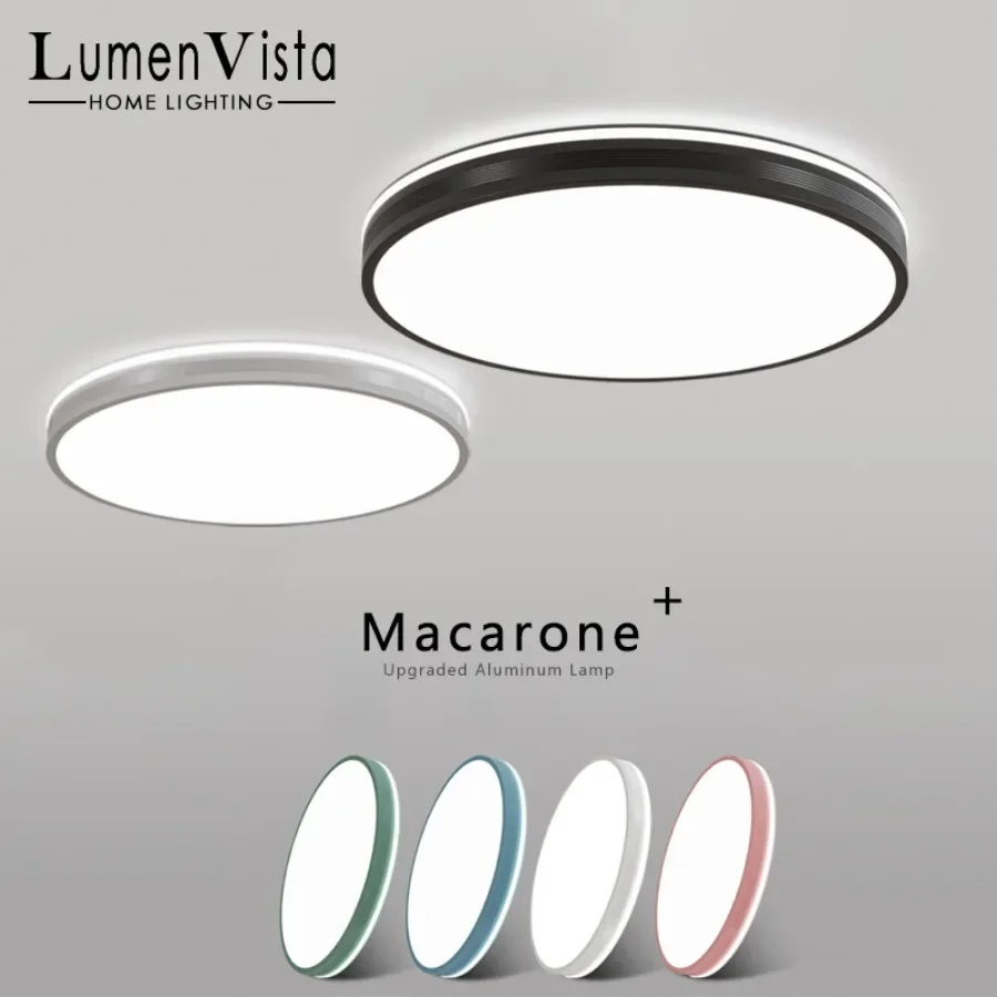 

Macaron LED Ceiling Light Simple Circular Remote Dimming Home Lamp Living Room Bedroom Study Children's Room Decoration Lighting