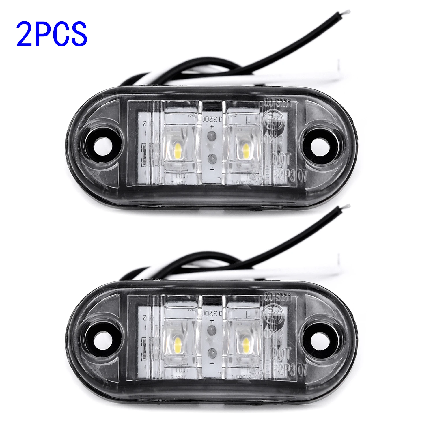 LED Clearance Trailer Caravan 2pcs White Side Marker Lights Tail Waterproof 0.5W Plastic super Lamp Truck Best