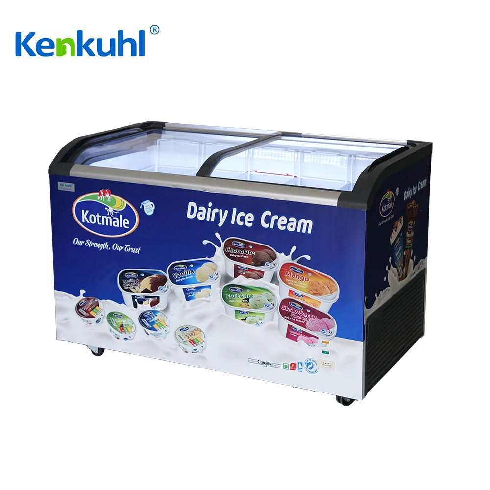 Kenkuhl 200L-700L ice cream popsicle meat cake display freezers fridges