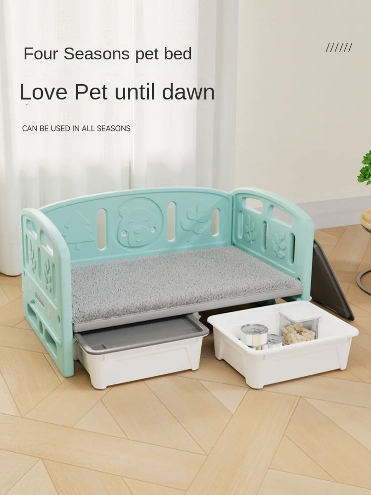 

pet bed cat sofa bed dog kennel off the ground princess bed small dog rabbit detachable and washable.