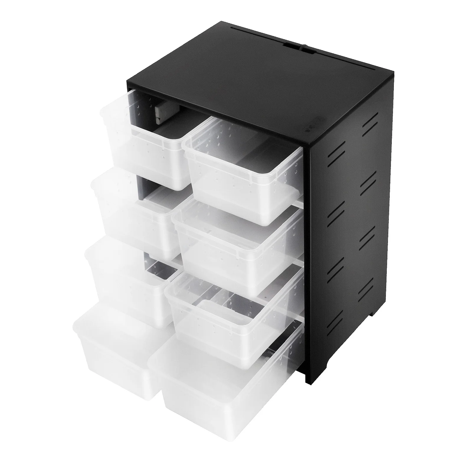 

Шкаф для разведения рептилий с 8 прозрачными коробками, грелка мощностью 25 Вт, термометр, для пауков, ящериц и небольших рептилий, компактный