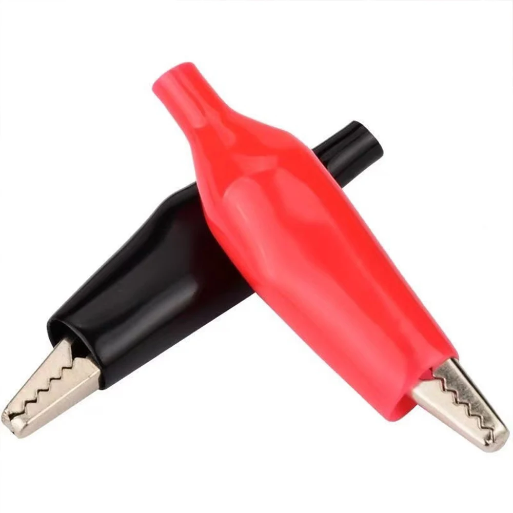 5A  Alligator Clips 28mm Red Black PVC Insulation Cover Electrical Test Crocodile Clips For Multimeter Battery Electronic
