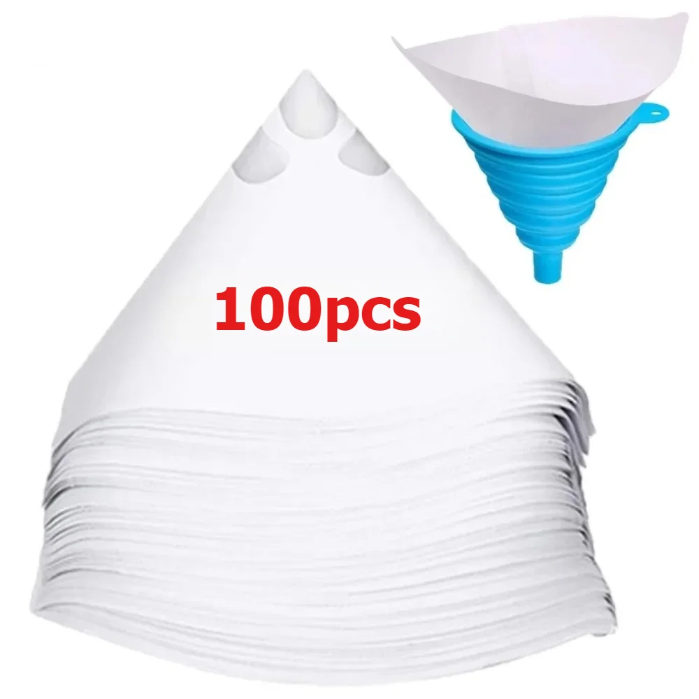 

10x19 cm Paint Filter Paper 100 Microns Car Paint Spray Mesh Paper Filter Funnel Strainer Disposable Conical Straining Funnel
