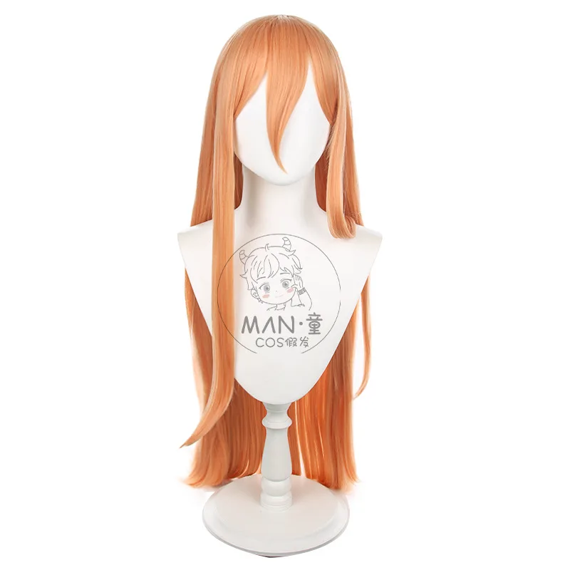 Peruka do cosplay Chainsaw Man Power, mocna, anime, długie włosy, kremowo-pomarańczowa, prezent na Halloween