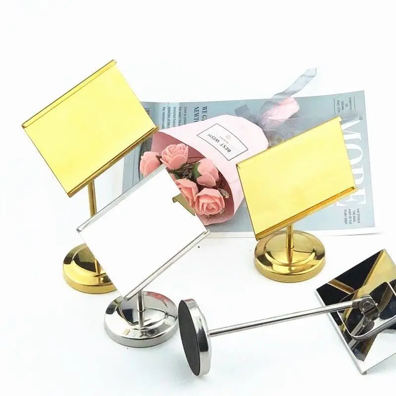 Small Metal Table Number Place Card Holder Wedding Reception Menu Paper Picture Holder Price Label Holder Stand