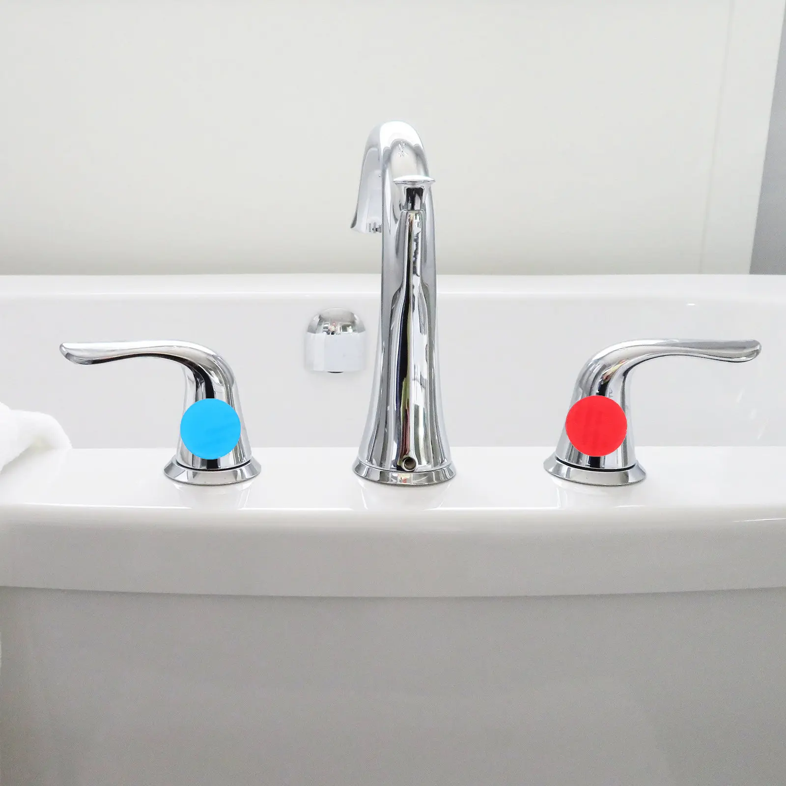 

5 Pairs Faucet Sign Hot Cold Water Label Acrylic Hotel Room Sinks Guesthouse Bathrooms Durability Clear Red Blue Design Easy