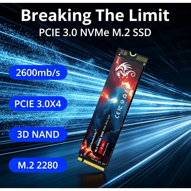 m2-nvme-2280-pcie30-x4-ssd、2600mb-s、3d-nand、ソリッドステートドライブ、ノートパソコン、デスクトップpc用、内蔵ストレージディスク