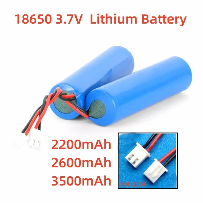 Batería de litio 18650 3,7 V (enchufe XH 2,54) para pesca, 2600mAh, 3500mAh, luz LED, Altavoz Bluetooth, baterías de emergencia DIY