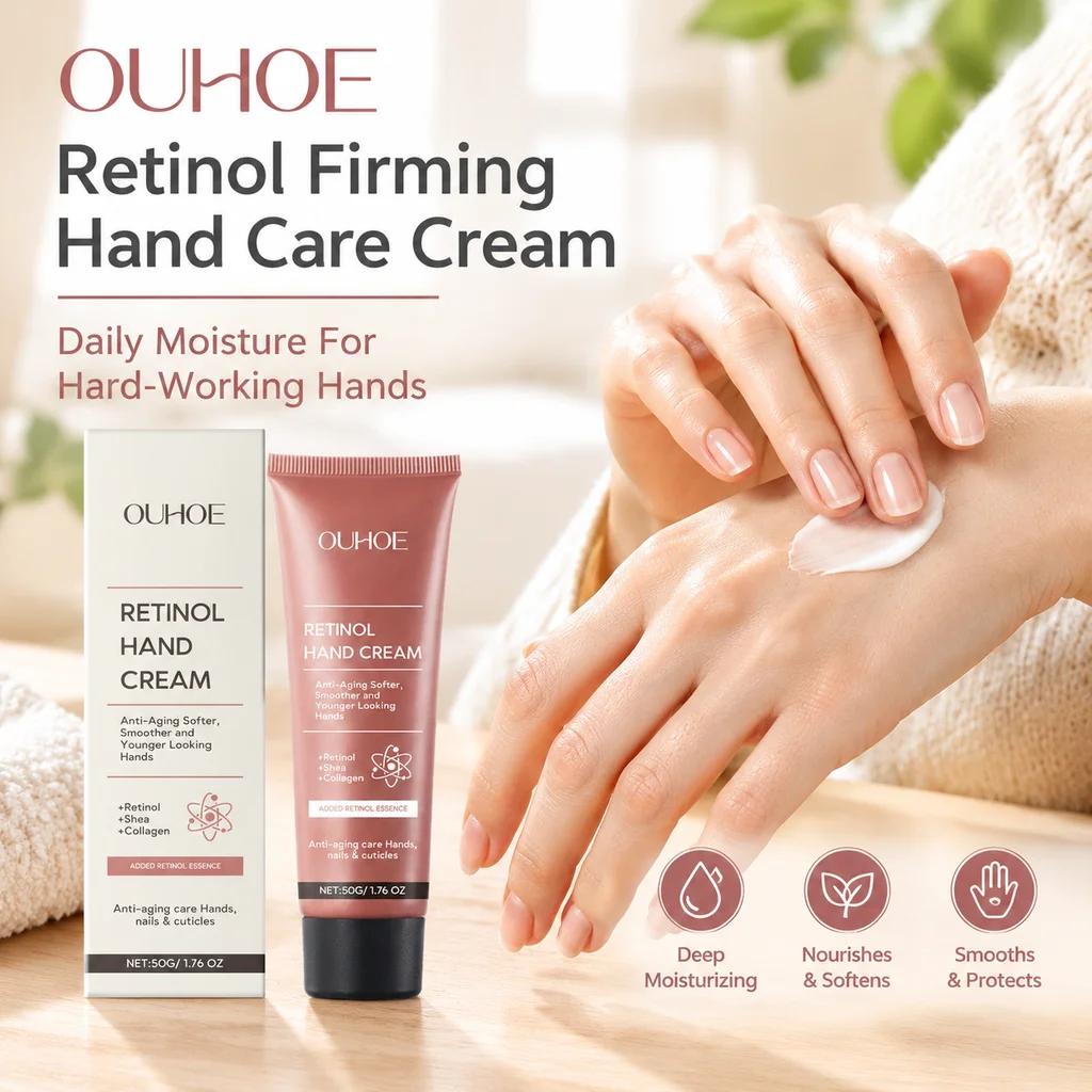 OUHOE Retinol Firming Hand Care Cream Lasting Hydration Moisturizing Nourishing Cream For Dry Hands Nail Cuticle
