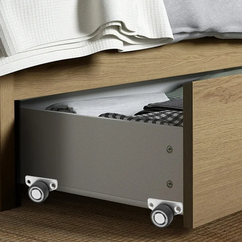 بكرة مسار اتجاهية مثبتة على الجانب عجلات مطاطية صامتة من مادة TPE أثاث عالمي خزانة بأدراج عجلة جهد #3