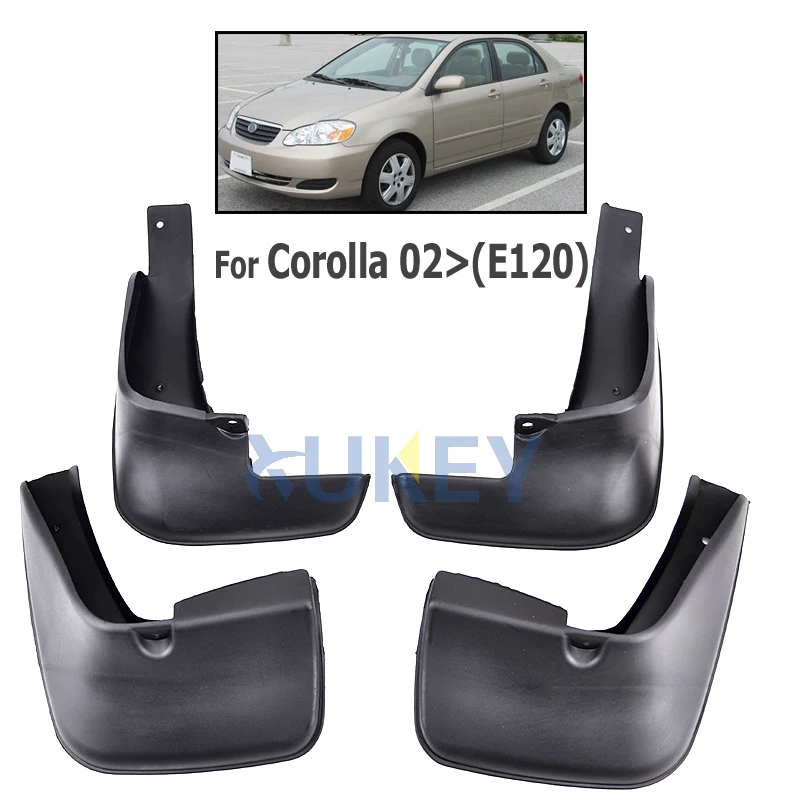 Molded Mud Flaps For Toyota Corolla 120 Altis 2002 2003 2004 2005 2006 2007 2008 Sedan Mudflaps Splash Guards Mud Flap Mudguards