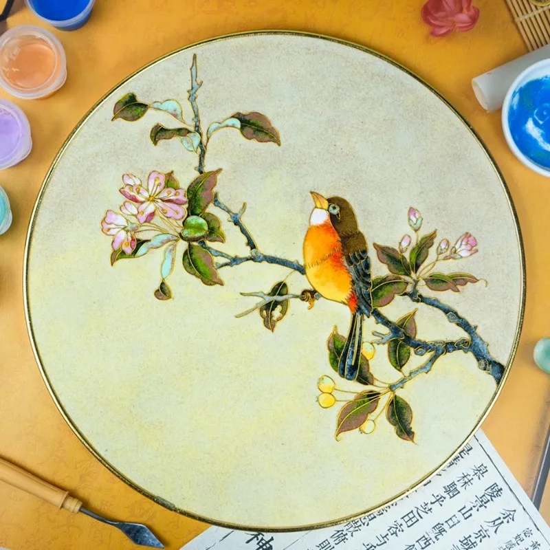 

Cloisonne Silk Enamel Painting DIY Handmade Material Package Introduction To Silk Insertion Beginner Gold Silk Sand Painting Co