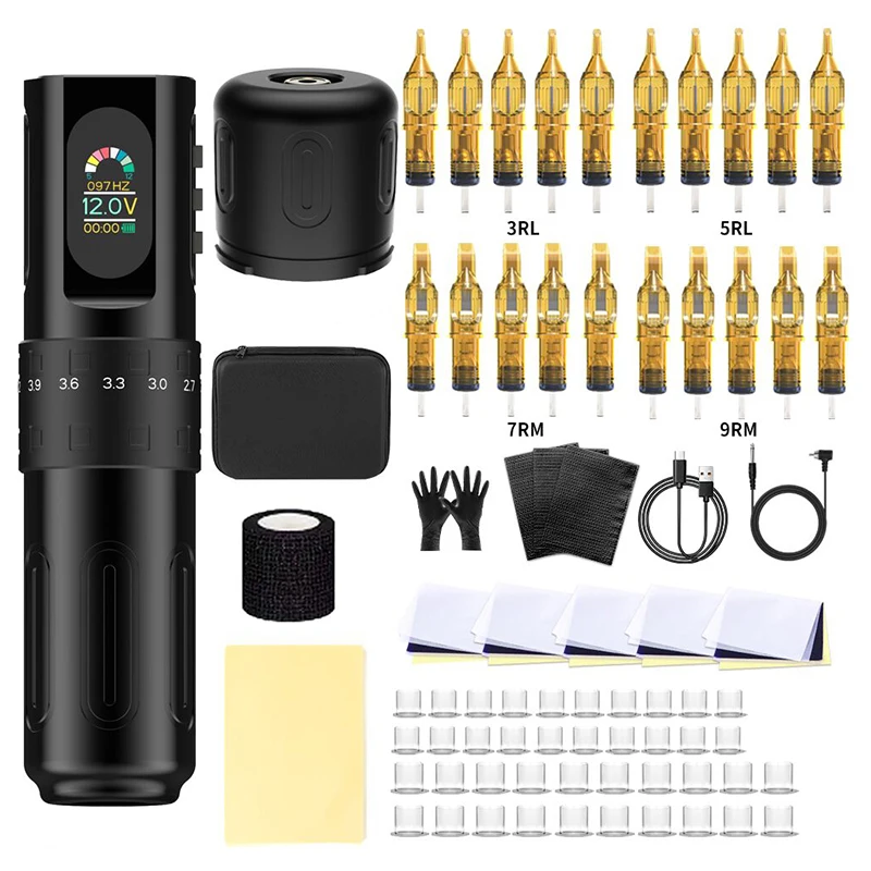Tattoo Guns Cartridges Display Kits  Professional Tattoo Pen Kit Permanent  Makeup Body F8 Tattoo Machine   Kits With Bag