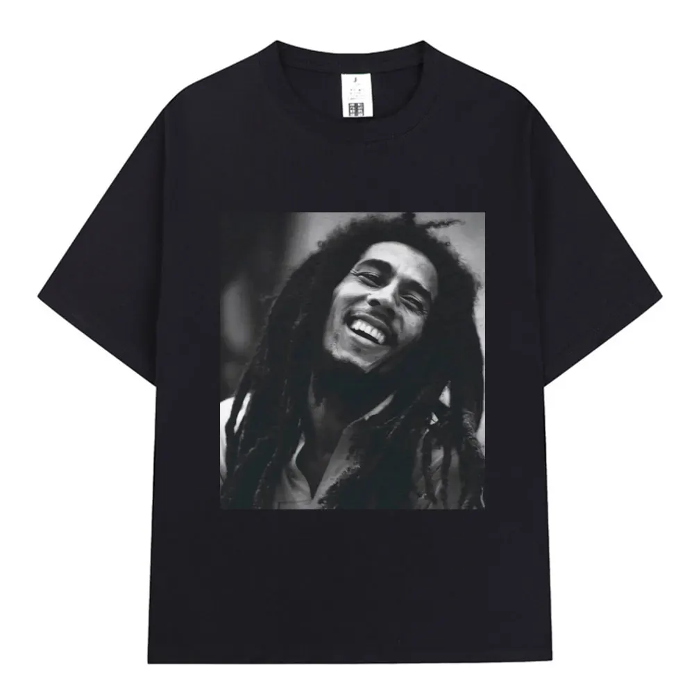 Reggae Music Originator Bob Marley Graphic T Shirt Men Fashion Vintage T-shirt Cotton Casual Oversized Short Sleeve T-shirts