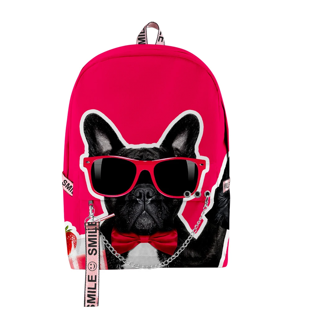 

Trendy Popular Lovely French Bulldog School Bags Unisex 3D Print Oxford Waterproof Notebook multifunction Travel Backpacks