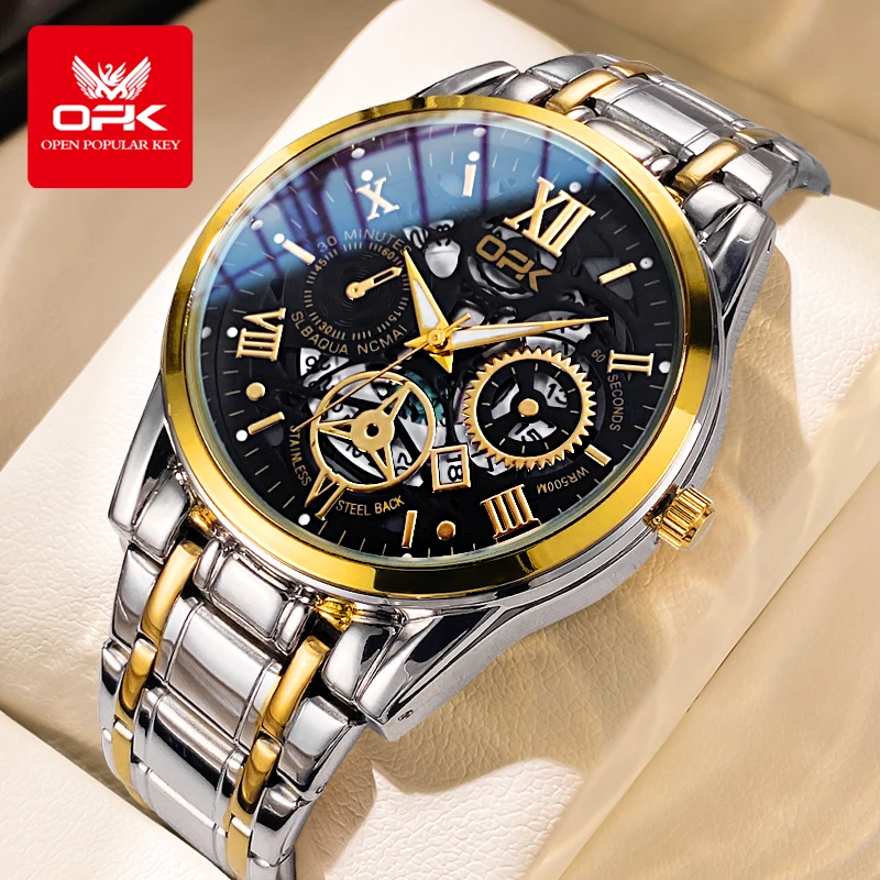 OPK 8135 Men's Quartz Watch Night Glow Waterproof Original Men's Wristwatch