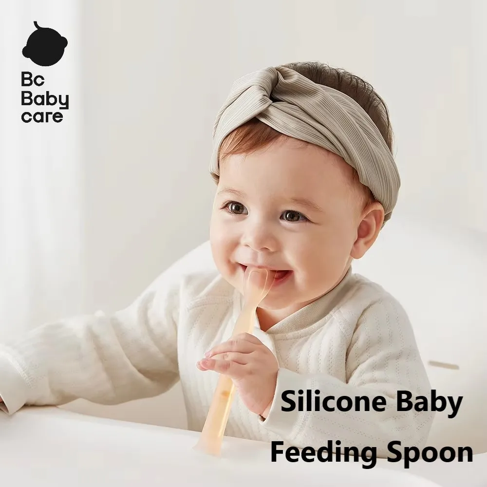 

Bc Babycare 2pcs Silicone Baby Feeding Spoon Two-stage Baby Spoons with Storage Box for 6M+