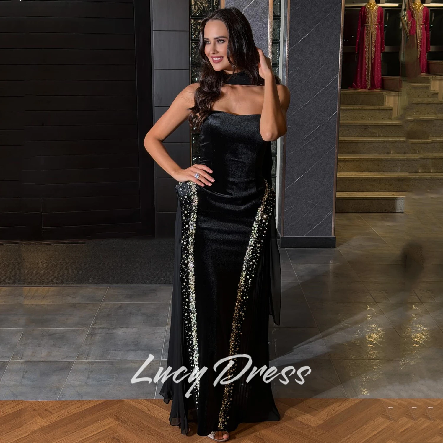

Lucy Customized Wedding Party Dress Evening Dresses 2026 Woman Prom Dress Special Occasion Dress Black فساتين سهرة Dresses Gala