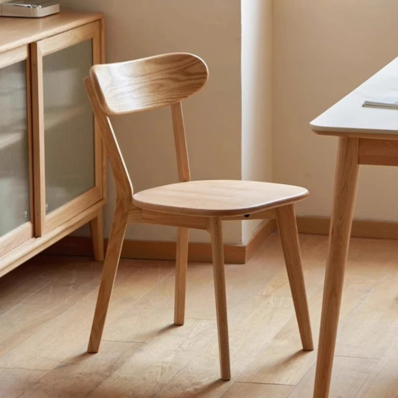 

Nordic Solid Wood Oak Mute Family Chair Study Back Chair Kitchen Dining Chair Living Room Home Decoration