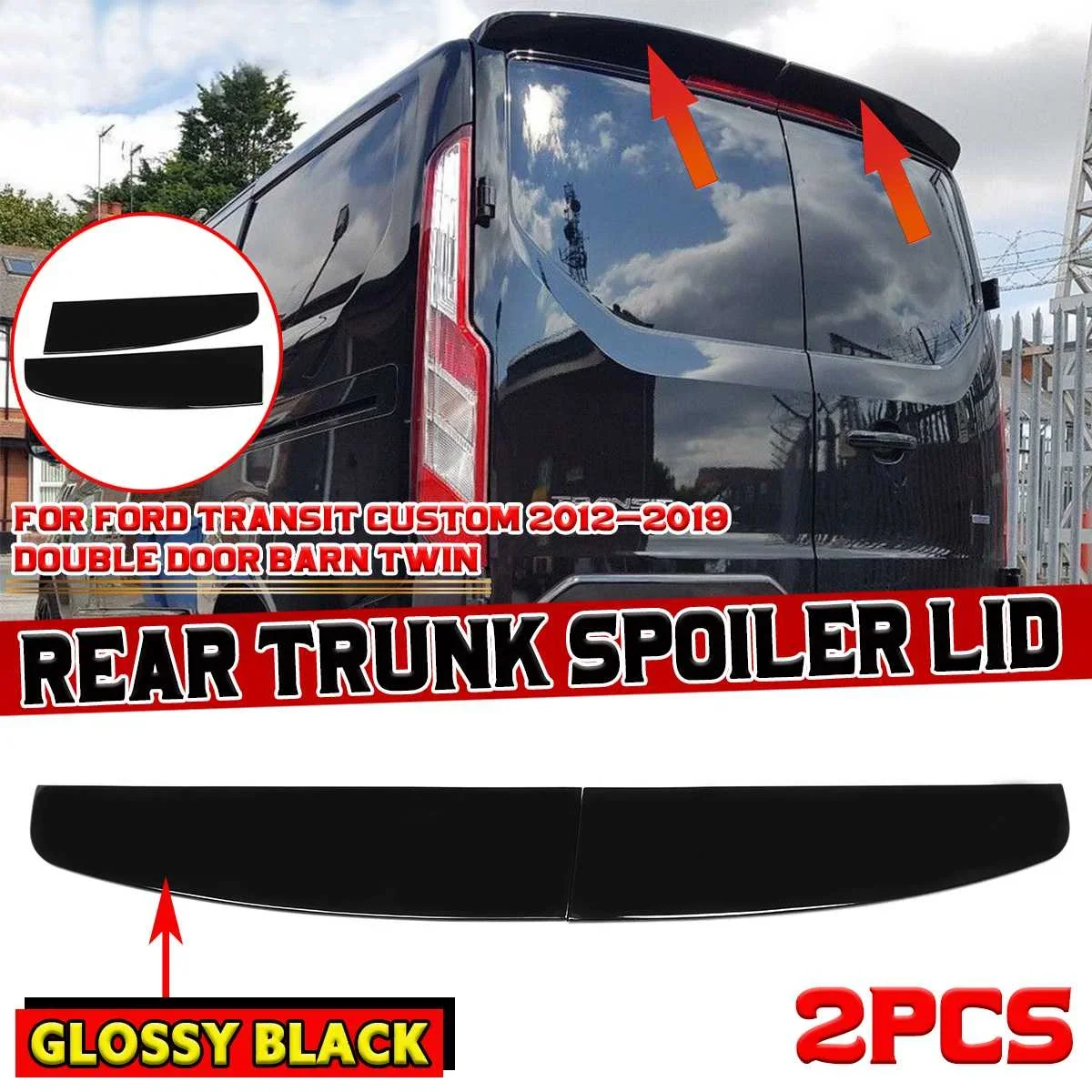 

High Quality Rear Spoiler Rear Trunk Spoiler For Ford For Transit Custom 2012-2019 Double Door Barn Twin Rear Tail Wing Body Kit