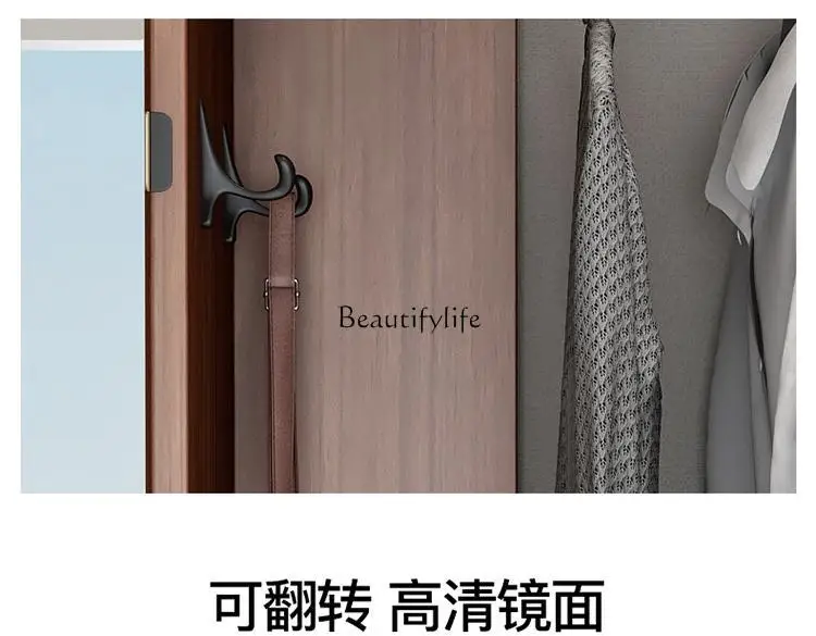 Solid Wood Floor Household Storage Rack Dressing Mirror Integrated Bedroom Storage Cabinet Multifunctional