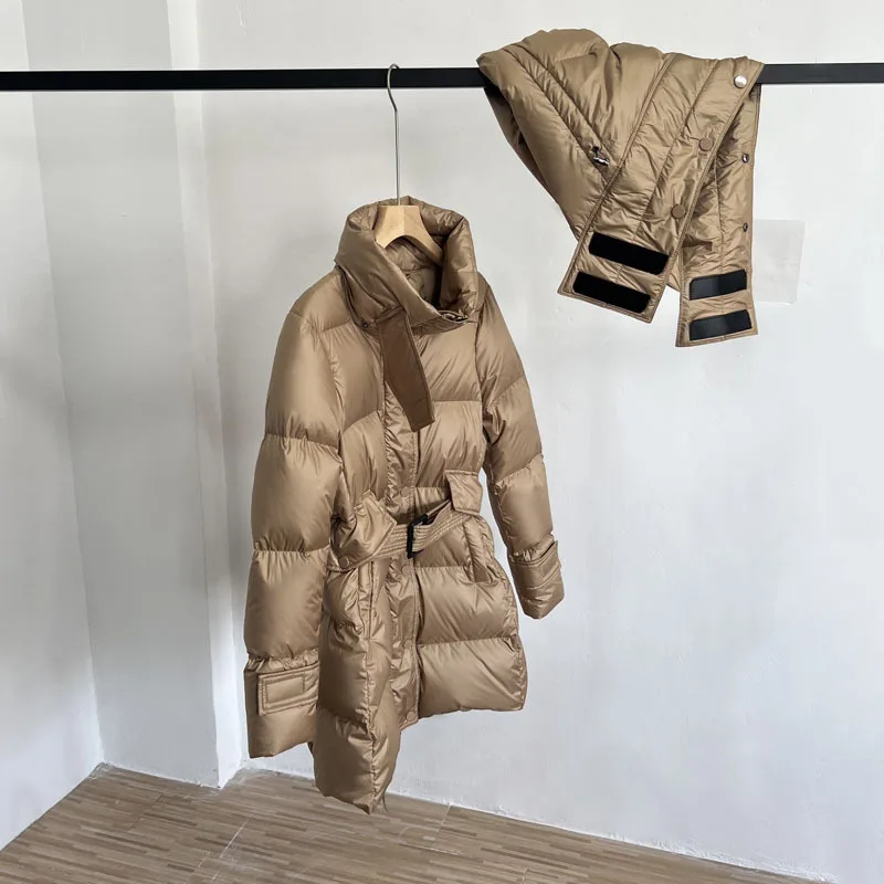 Winter Euro Neue Damen Daunenjacke Commuter Hoodie Slim White Duck Daunenjacke