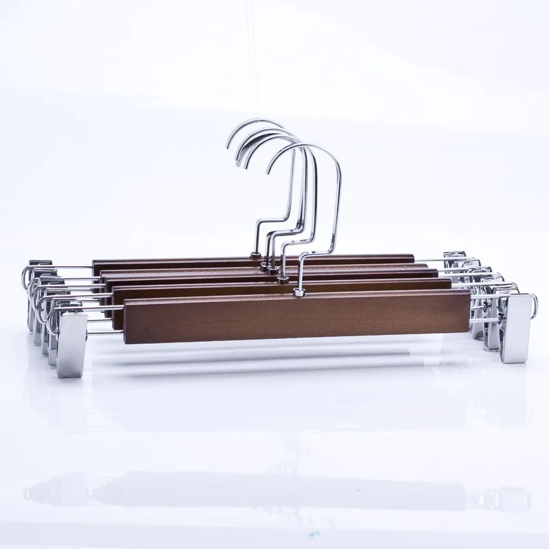 مشبك رف السراويل الخشبية الصلبة متجر الملابس الخشبية شماعات السراويل المنزلية شماعات السراويل الخشبية مشبك تنورة سلس شماعات #1