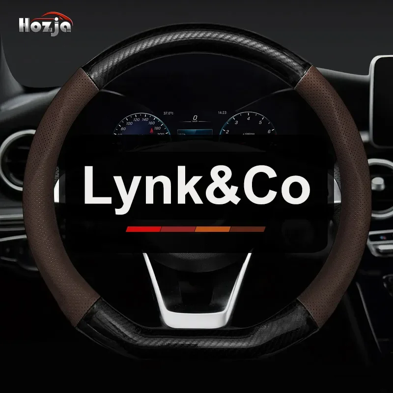 

Чехол рулевого колеса автомобиля углеродное волокно + кожа для LYNK & CO 05 01 02 03 06 2019 2020 2021 2022 2023 автомобильные аксессуары