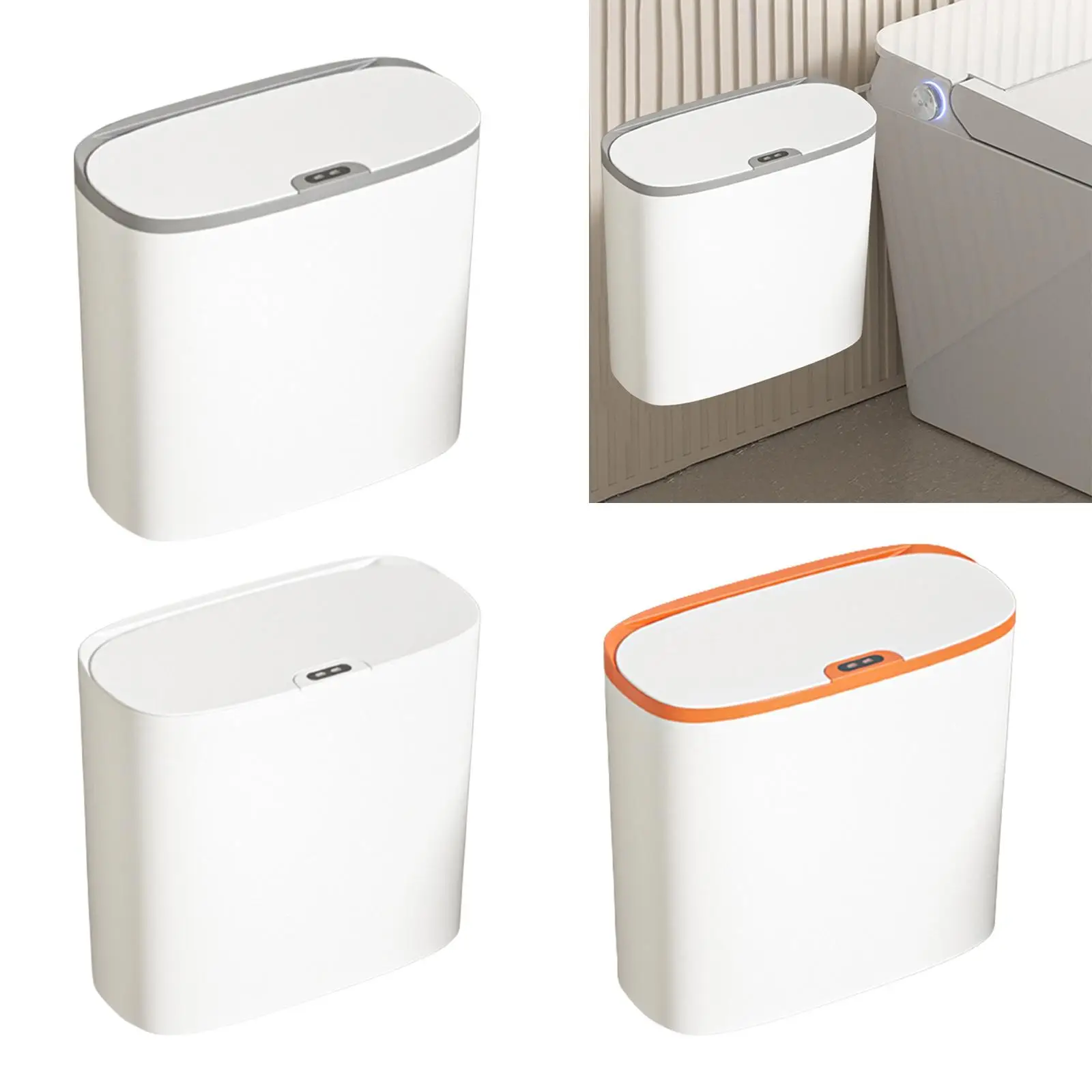 Smart Induction Trash Bin Automatic Slim Garbage Can Intelligent Trash Bin for Bathroom Living Room Laundry Kitchen