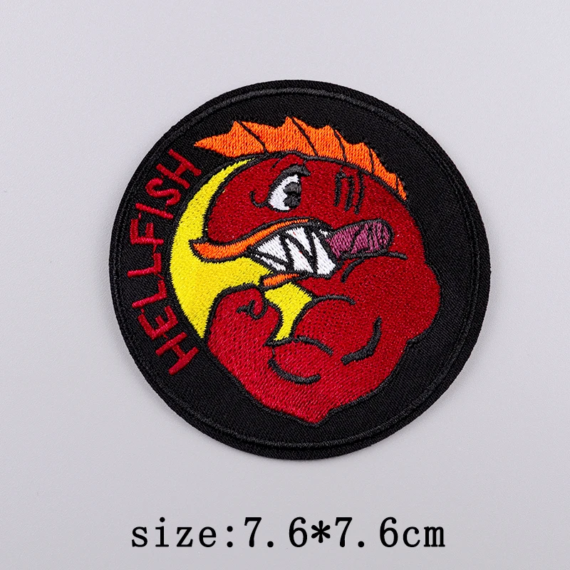 Hip Hop Animal Patch Embroidery Patches For Clothing Shark Orangutan/Monkey Patch Iron On Patches For Clothes Stickers Badges