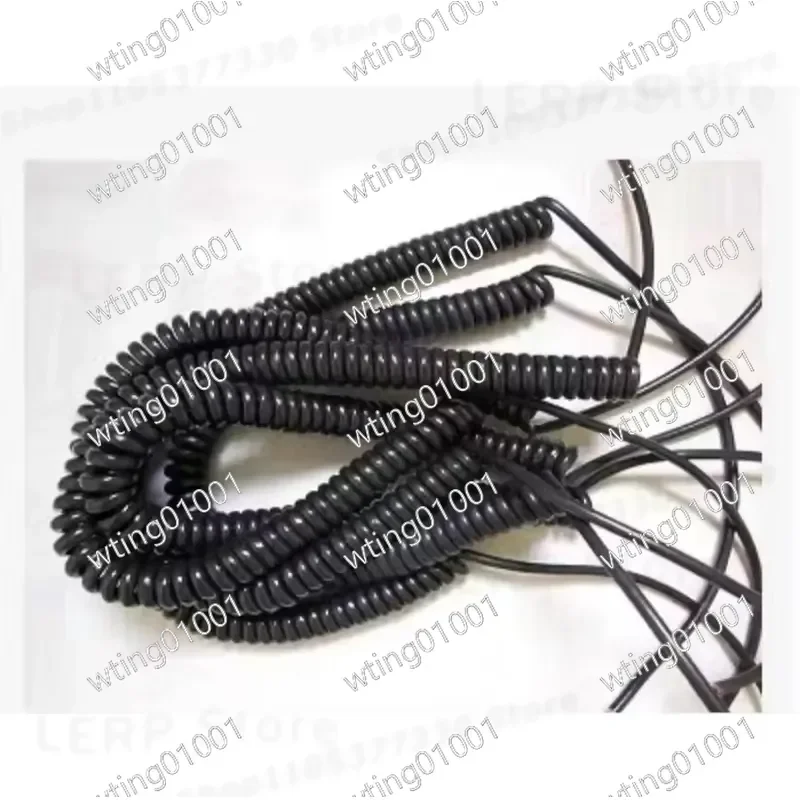 for CNC MPG Handwheel Pulse Generator Spiral Coiled Wire 4m 6m Industrial Shielded Cord 7 12 15 16 17 19 21 26 Pin Flexible