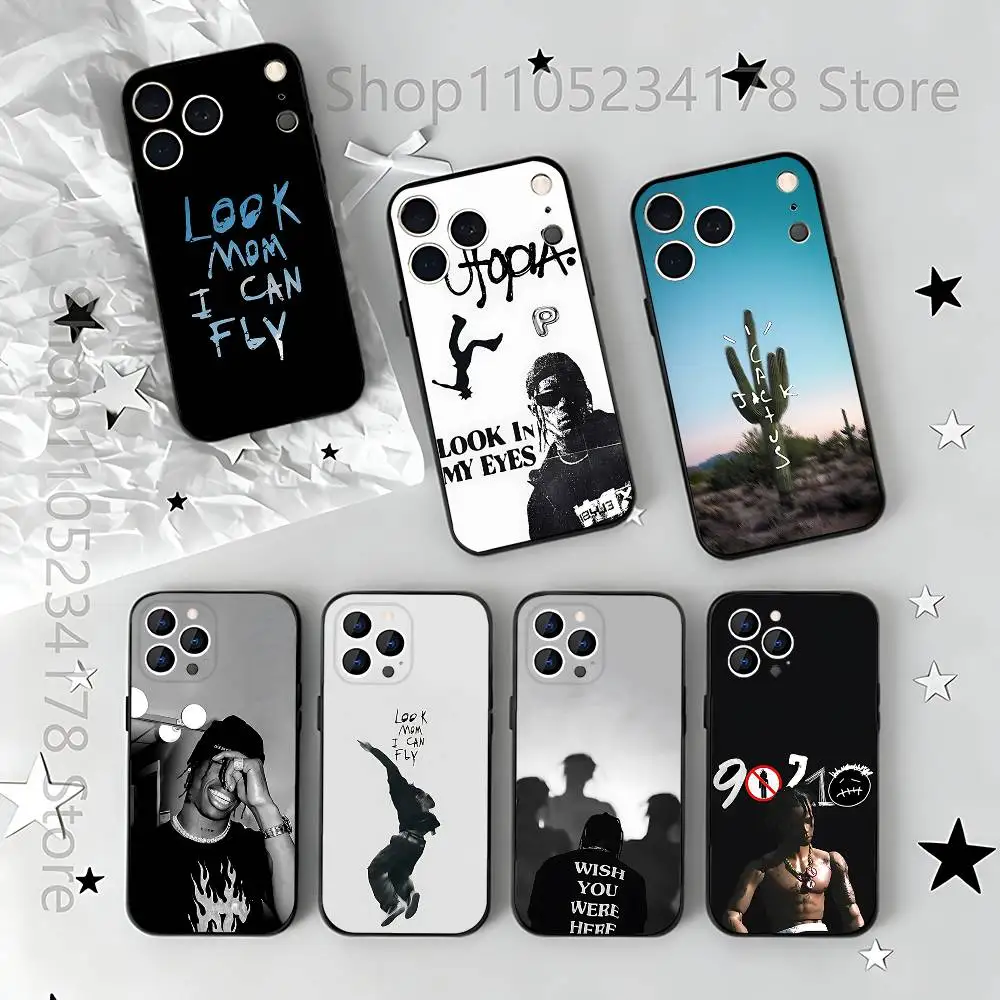 

I Can Fly T-Travis Scott Phone Case Silicone Soft For IPhone 16,17,15,11,13,12,14,Mini,Pro,Max,Plus,Air,E Black