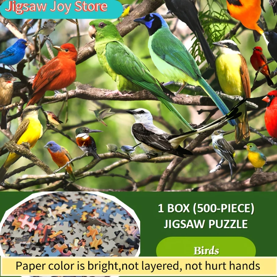 1 Caja de Piezas de Rompecabezas de Papel - Se Encajan Perfectamente para Adultos, Juego de "Aves" - Ideal para Fiestas, Actividades Familiares y de Amigos